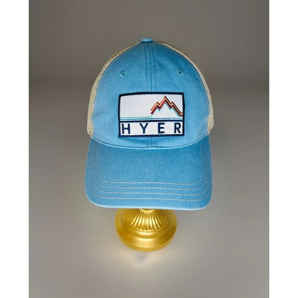 Hyer Boots Richardson 111 Trucker Hat Cap Blue Unstructured Snapback Western MD